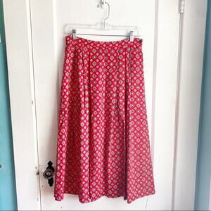 Vintage Pendleton Pleated Midi Skirt Star Print Red Size 12 Petite 12P Retro